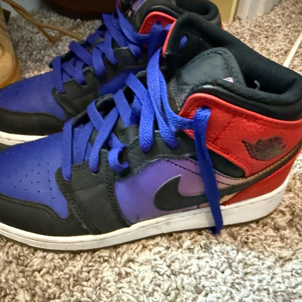 Jordan Black and Blue Sneakers High-Top Iconic